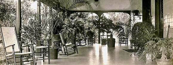 Rocking chairs on the mansion porch
